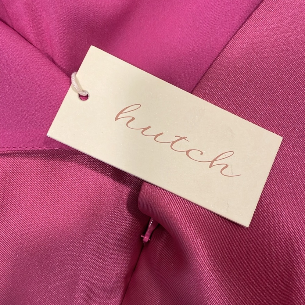 Hutch Anthropologie Chesca Dress Bow Taffeta Satin Mini Pink Small - Picture 10 of 10